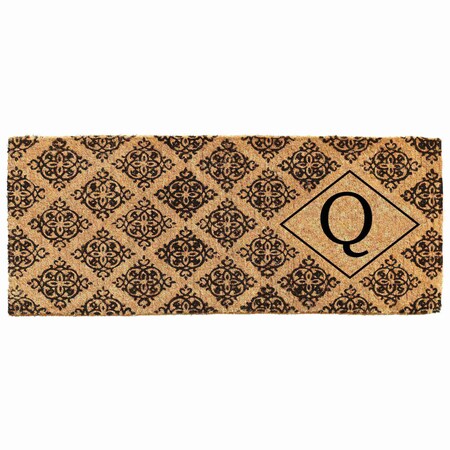 Monogram Door Mat, Black, Natural, 18 in W x 46 in L